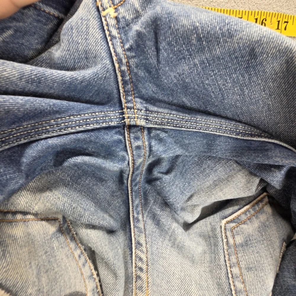 Diesel Jeans Mens 33x34 Blue Rayan Straight Distressed Button Fly Italy 0071J